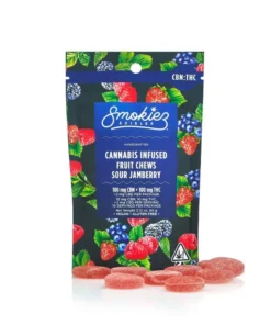Smokiez Edibles CBN:THC 1:1 Sour Jamberry100mg CBN:100mg THC Fruit Chews