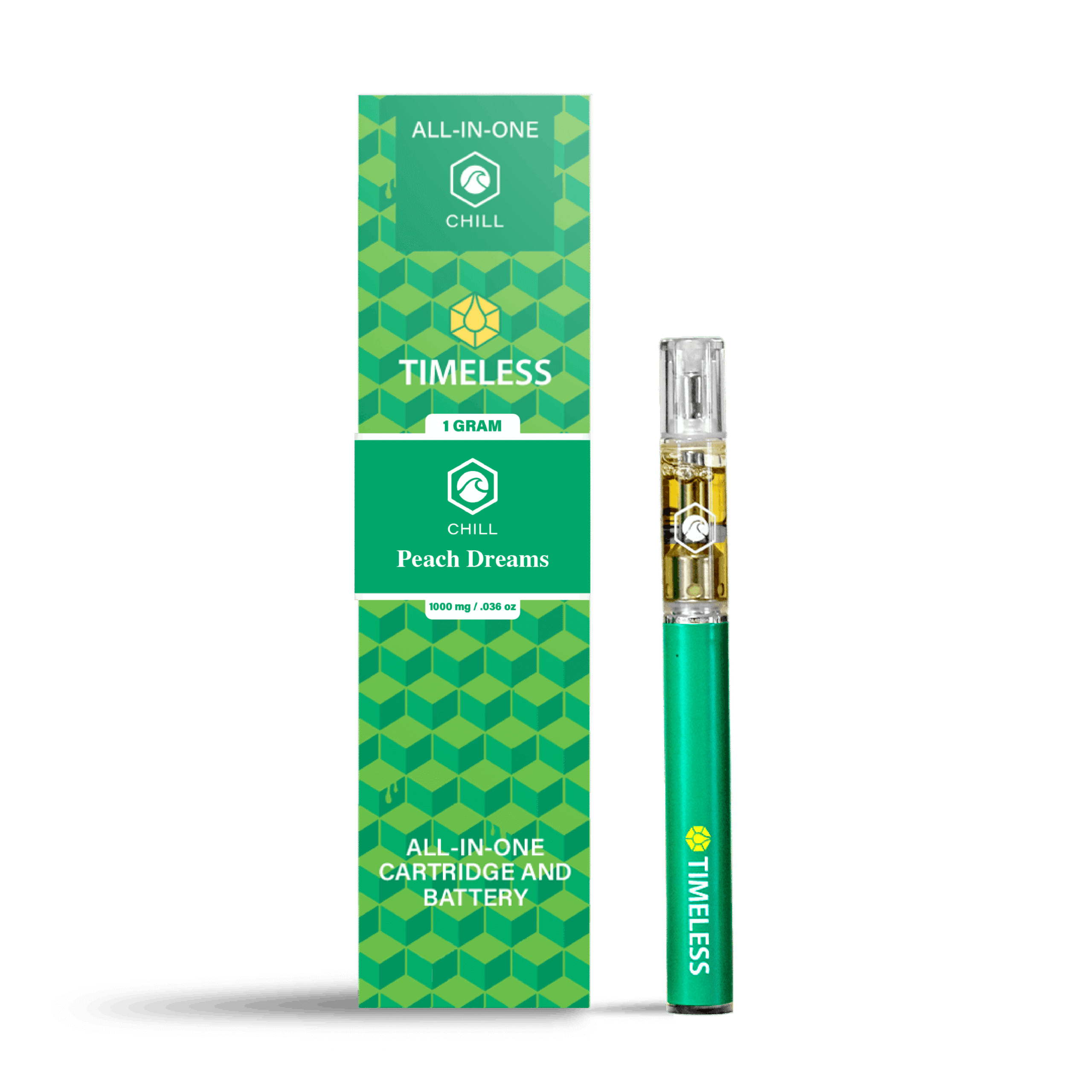 Timeless Peach Dreams 1000mg Vape Cartridge All-In-One (Chill)
